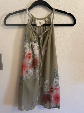 MADE IN INDIA One Fine Day Olive Green Top with Bicycle Charm